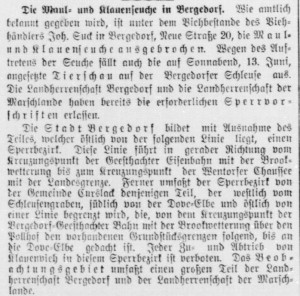 Bergedorfer Zeitung, 10. Juni 1914