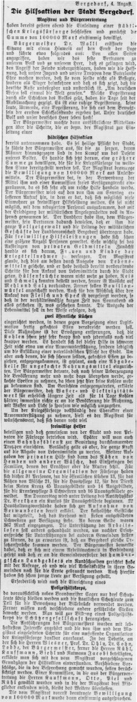 Bergedorfer Zeitung, 5. August 1914
