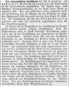 Bergedorfer Zeitung, 19. August 1914