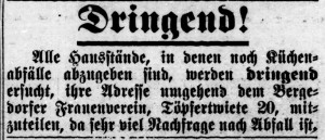 Bergedorfer Zeitung, 2. Februar 1915