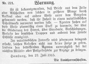 Mitteilungen der Landherrenschaften No. 18 vom 25. Juli 1915, S. 98
