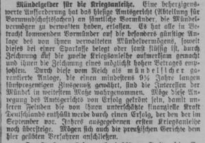 Bergedorfer Zeitung, 9. März 1915
