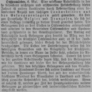 Bergedorfer Zeitung, 7. Mai 1915