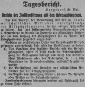 Bergedorfer Zeitung, 21. Mai 1915