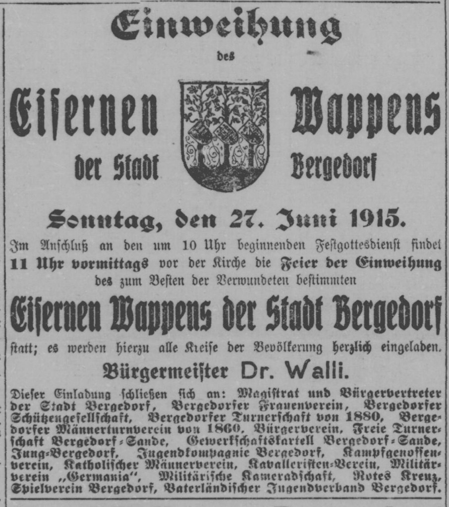 Bergedorfer Zeitung, 26. Juni 1915