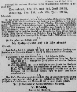 Bergedorfer Zeitung, 17. Juli 1915