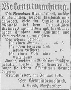 Bergedorfer Zeitung, 11. Januar 1916