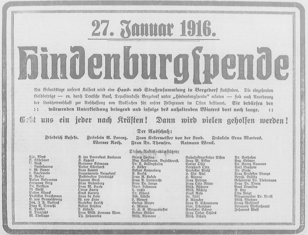 Bergedorfer Zeitung, 21. Januar 1916