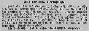 Bergedorfer Zeitung, 14. April 1916