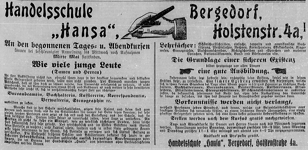 Bergedorfer Zeitung, 6. Mai 1916