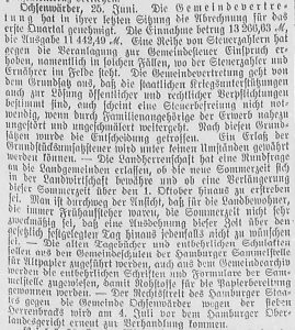 Bergedorfer Zeitung, 26. Juni 1916