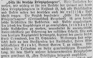 Bergedorfer Zeitung, 18. September 1916