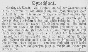 Bergedorfer Zeitung, 14. November 1916