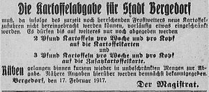 Bergedorfer Zeitung, 17. Februar 1917