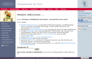 Virtuellen Fachbibliothek Germanistik - Germanistik im Netz (GiN)
