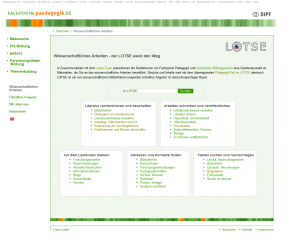Fachportal Pädagogik: Wissenschaftliches Arbeiten - der LOTSE weist den Weg